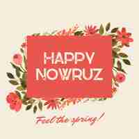 Photo red beige cute minimalist joyeux nowruz facebook post 1 (en anglais)