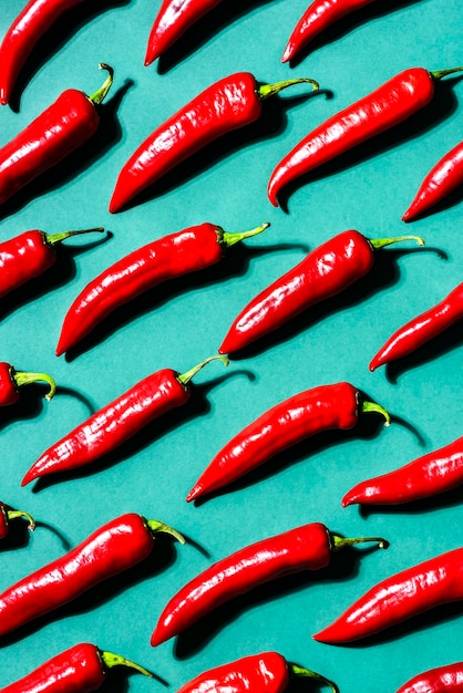 Red Hot Chili ou motif graphique de fond de piment Bold Food Background