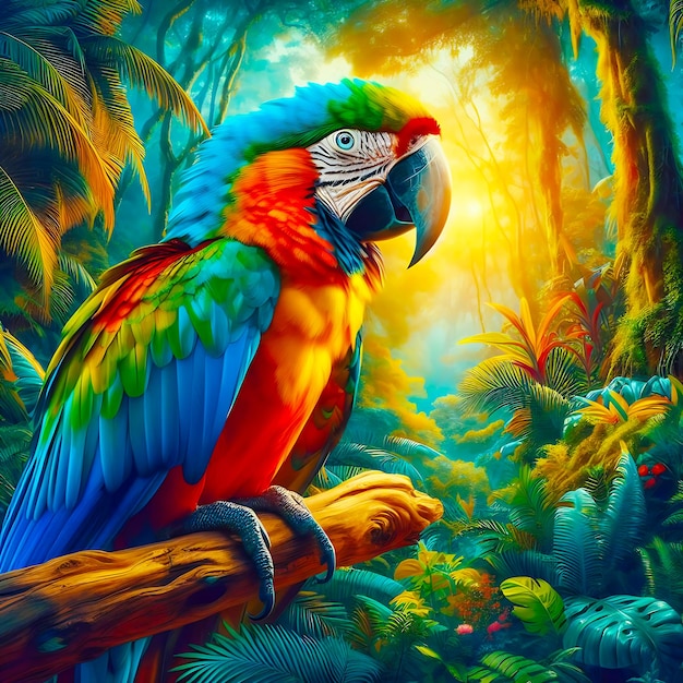 Red Macaw Ai généré par