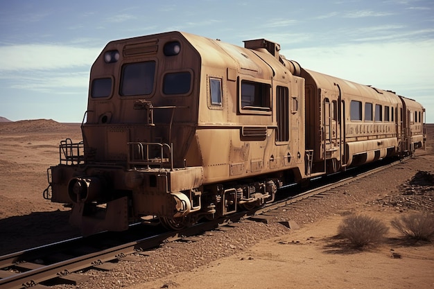 Red Planet Rail Train le long de l'équateur martien Generative AI