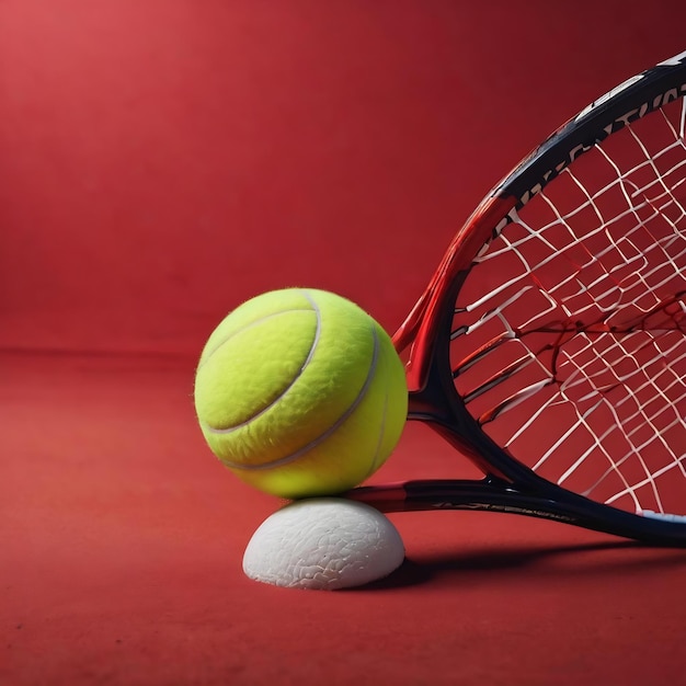 Red de tennis avec pelota désenfocée en el fondo