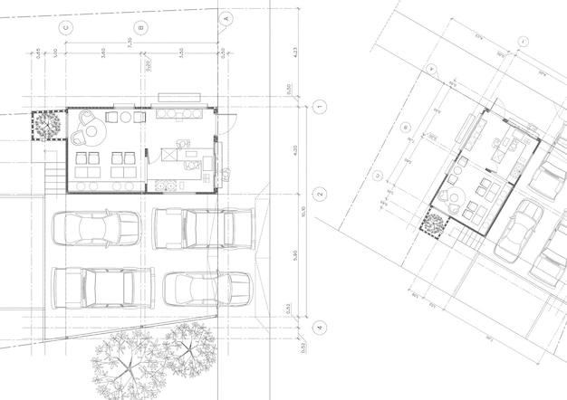 Photo rédiger un plan d'architecture pour la construction