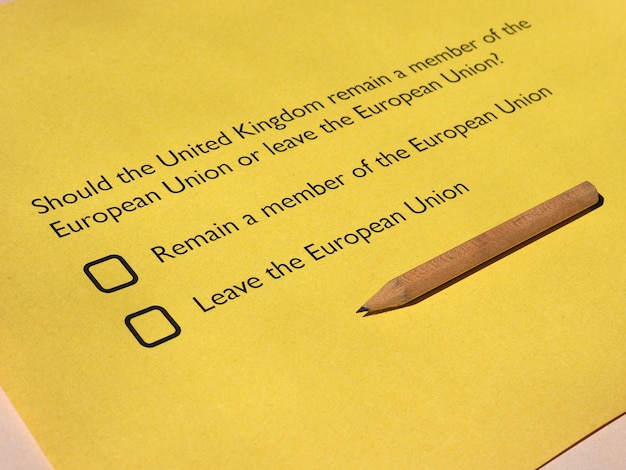 Photo référendum sur le brexit au royaume-uni