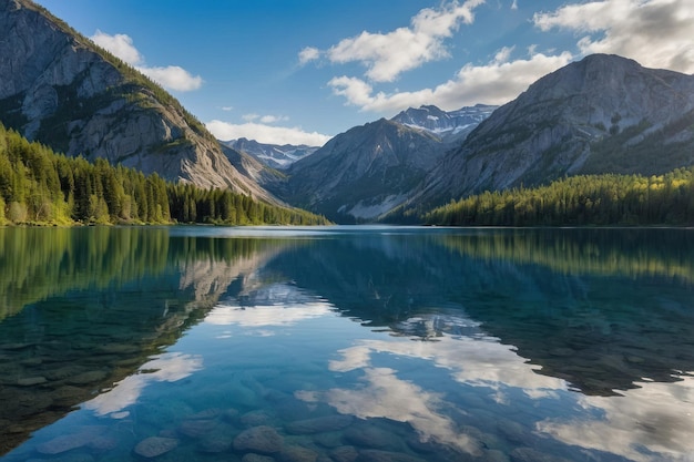 Les reflets du lac de Crystal Mountain