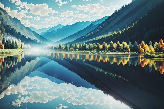 Réflexion du lac de montagne