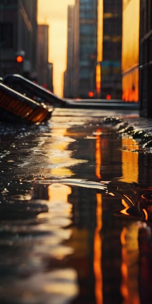 Photo réflexion de la lumière dans l'eau