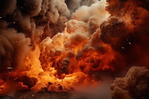 Réflexion picturale de la guerre destruction explosion arme catastrophe explosion feu