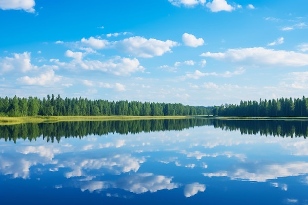 Réflexions du ciel sur un lac calme