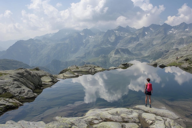 Réflexions des voyageurs Photo de randonnée