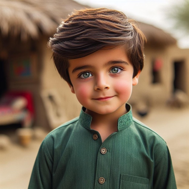 Un regard captivant une beauté pakistanaise aux yeux bleus au milieu des paysages magnifiques du Pakistan