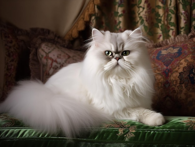 Le regard doux du charmant chat persan Chinchilla