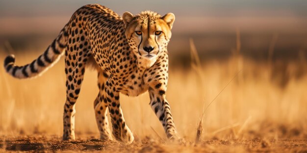 Regard de guépard sur la savane