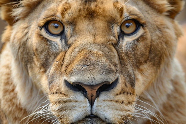 Photo le regard intense d'une lionne