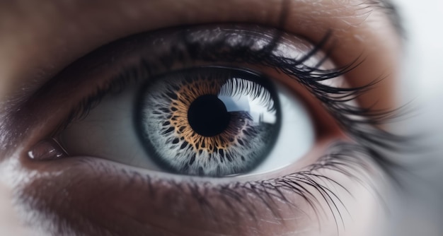 Le regard intense d'un œil humain avec un iris frappant