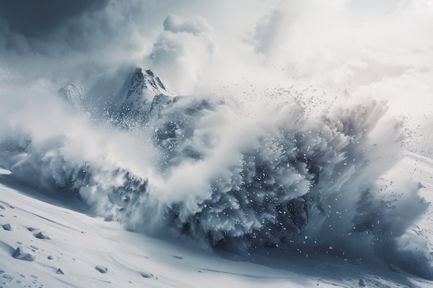 Regardez la vue hypnotisante des avalanches de neige dans l'ai génératif