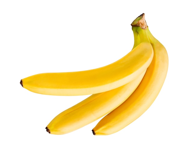 Régime de bananes isolé sur fond blanc. Fruits de banane frais. Vue de dessus de la banane biologique.
