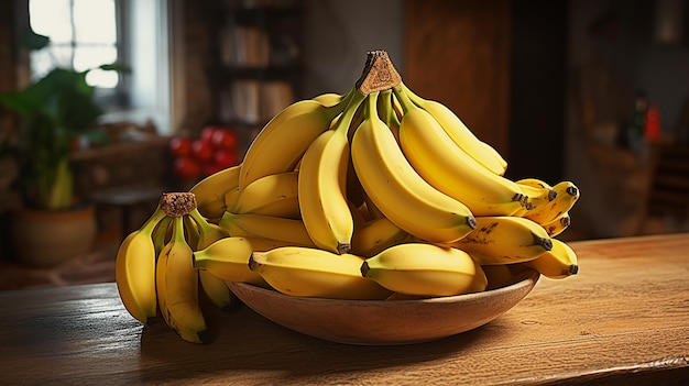 Un régime de bananes sur la table