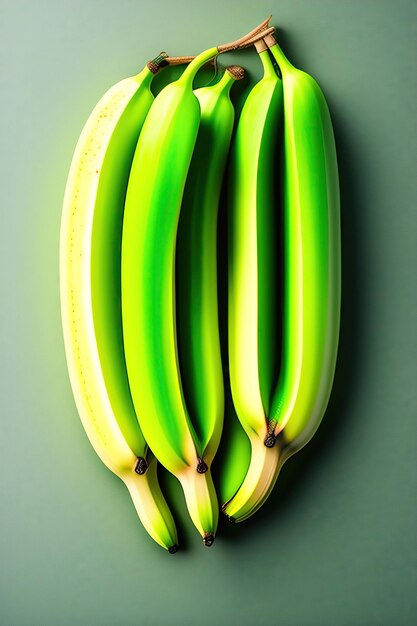 Photo régime de bananes vertes isolé sur fond blanc