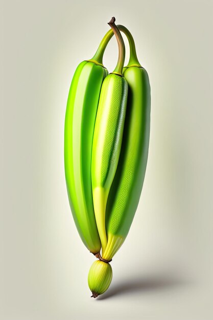 Régime de bananes vertes isolé sur fond blanc