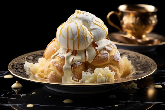 Photo le régime de dessert au chocolat d'indulgent puffs génère ai