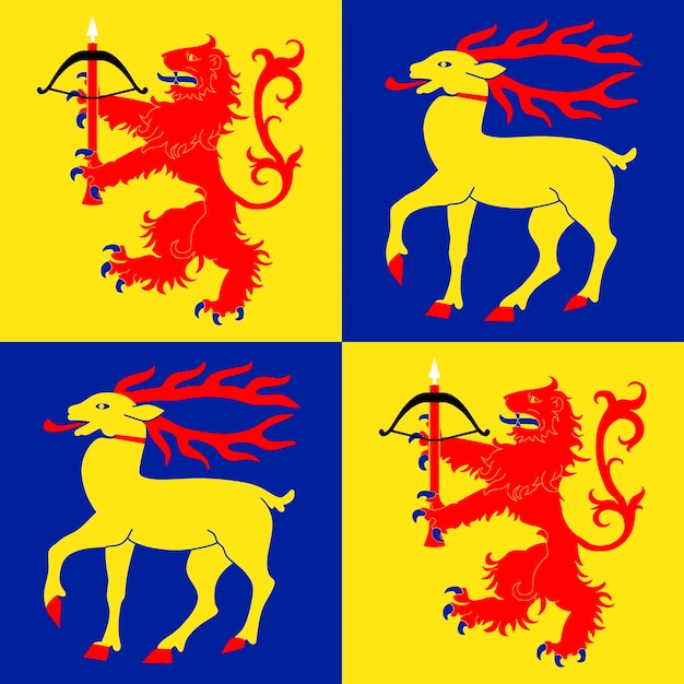 Région de Kalmar Drapeau national et symbole préfectoral de la République de Suède