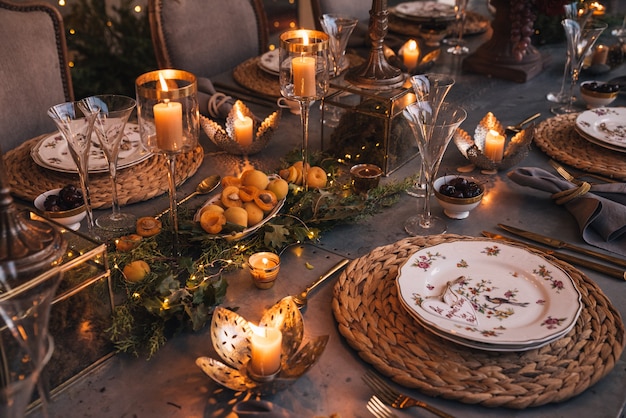 Réglage de la table de Noël