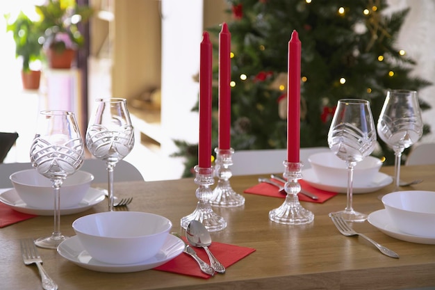 Réglage de la table de Noël