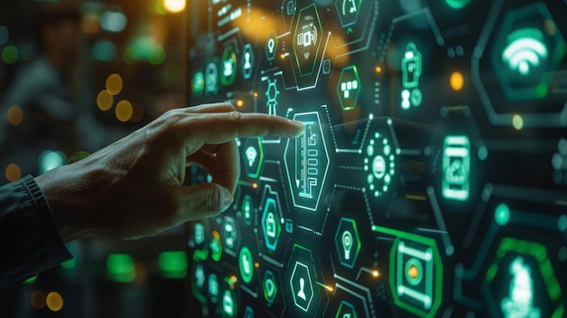 Réglages énergétiques Graphique interactif hexagonal avec iconographie minimaliste