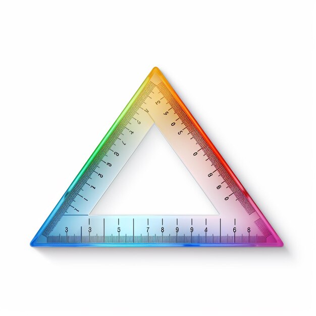 une règle triangulaire de couleurs vives avec une règle sur le côté générative ai