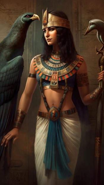 La reine égyptienne est la déesse du soleil.