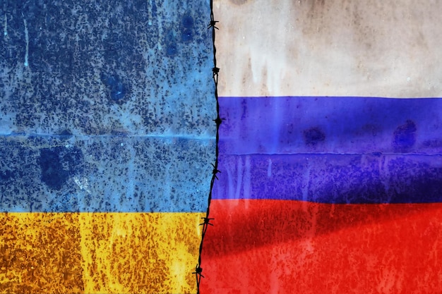 Relations diplomatiques entre l'Ukraine et la Russie Drapeau des deux pays