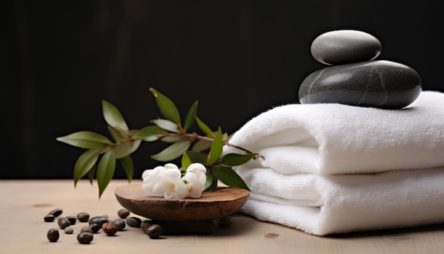 Relaxation dans la nature aromathérapie style de vie sain traitement de spa généré par l'IA