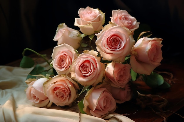 Réminiscence romantique bouquet de roses vintage photo de roses