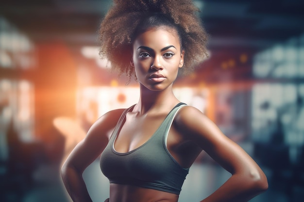 Remise en forme femme afro Fille décontractée Générer Ai