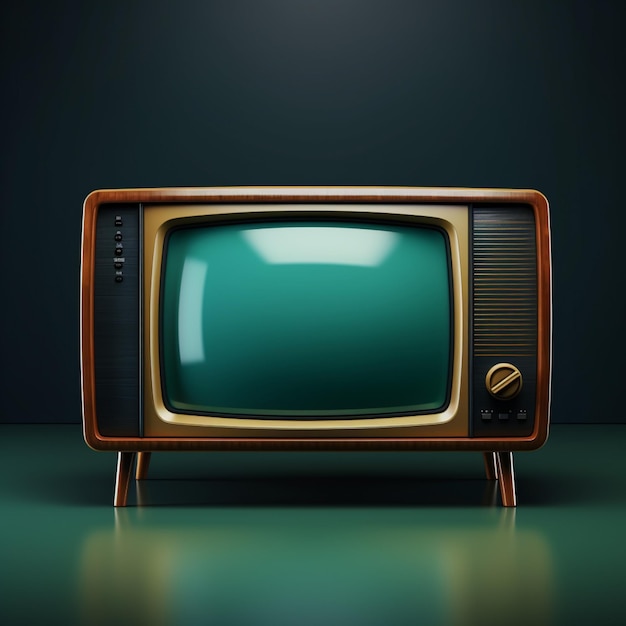 Remontez le temps avec ce téléviseur vintage. Sa texture granuleuse et ses couleurs sourdes évoquent un sentiment de nostalgie.