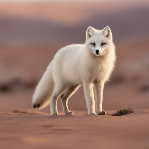 renard arctique dans le désert image ai art généré