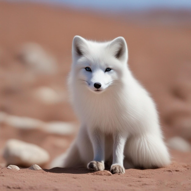 renard arctique dans le désert image ai art généré