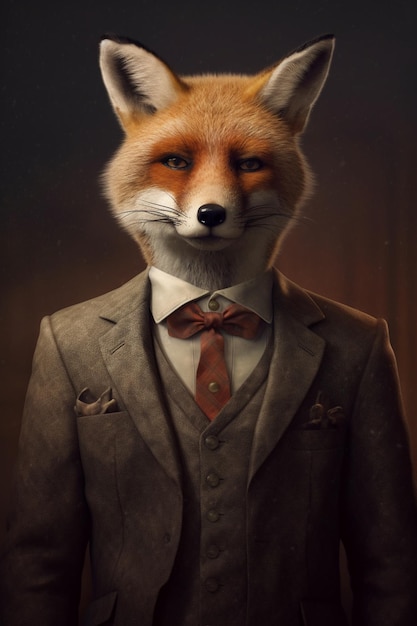 renard en costume IA générative