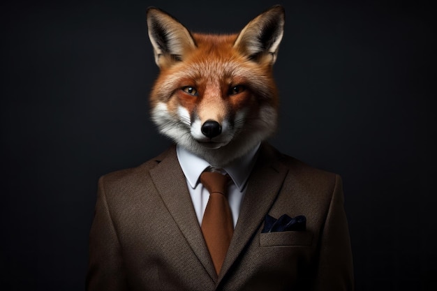 Photo le renard dans un costume chic