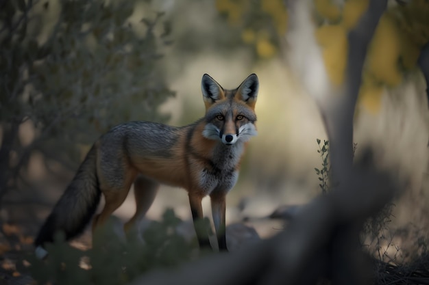 Renard dans la forêt verte Scène de la faune de la nature Réseau de neurones généré par l'IA