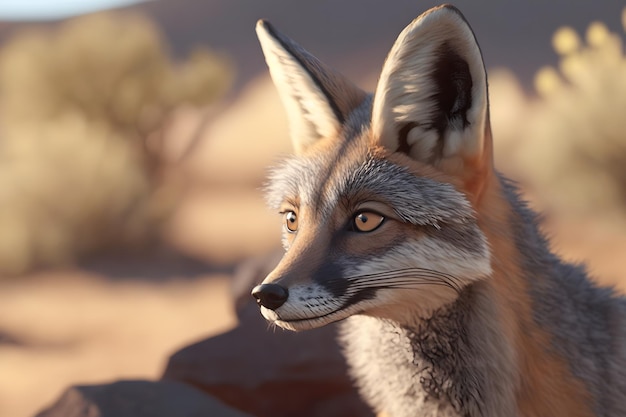 Renard dans la forêt verte Scène de la faune de la nature Réseau de neurones généré par l'IA