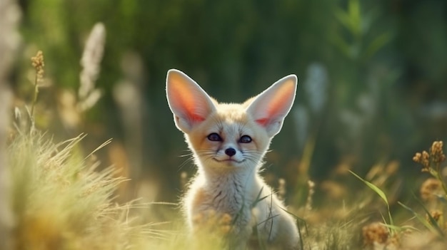 Un renard dans l'herbe