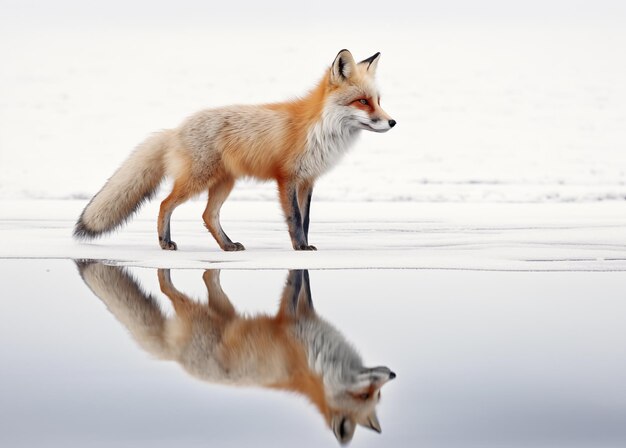 un renard dans la neige