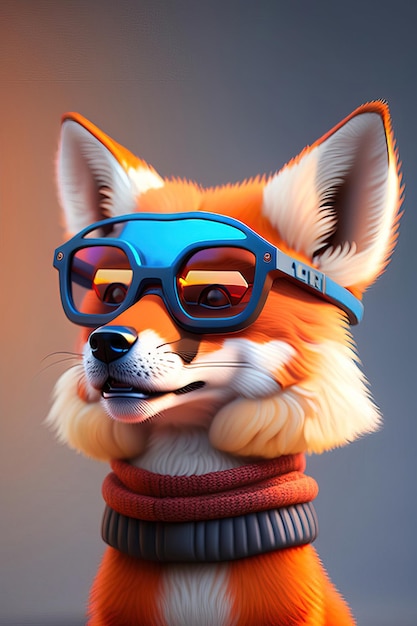 Un renard drôle avec des lunettes.