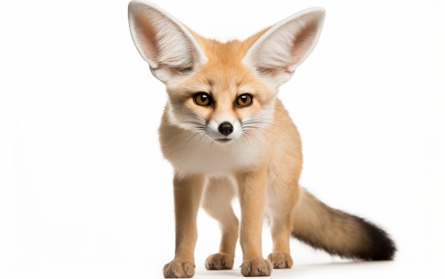 Le renard de Fennec intense sur un fond transparent