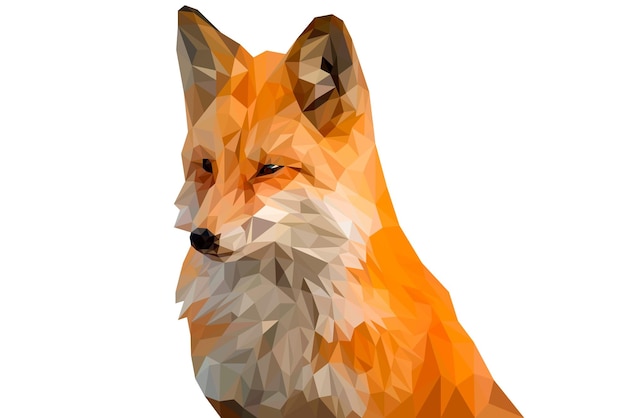 Un renard avec un fond blanc