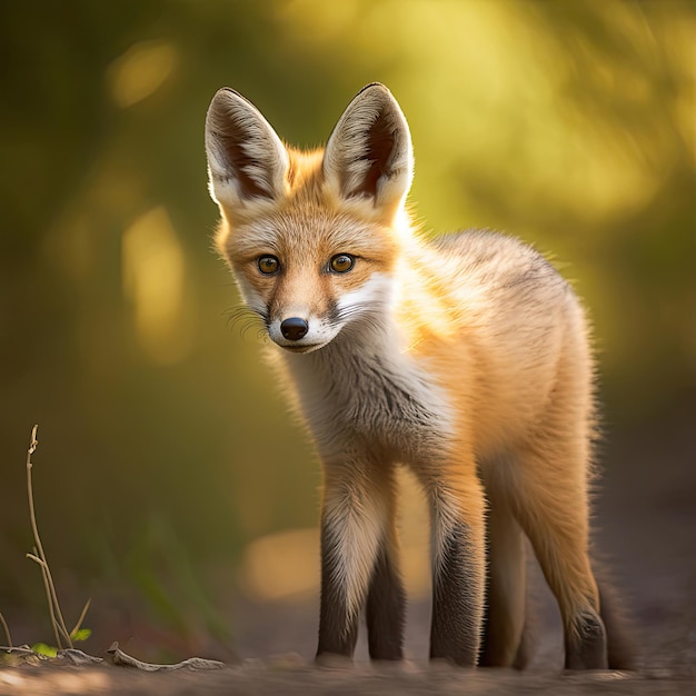 Renard roux dans une forêt IA générative