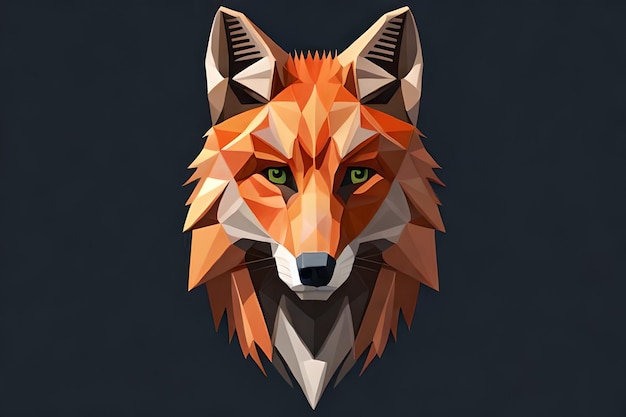 Renard sute dans un style polygonal