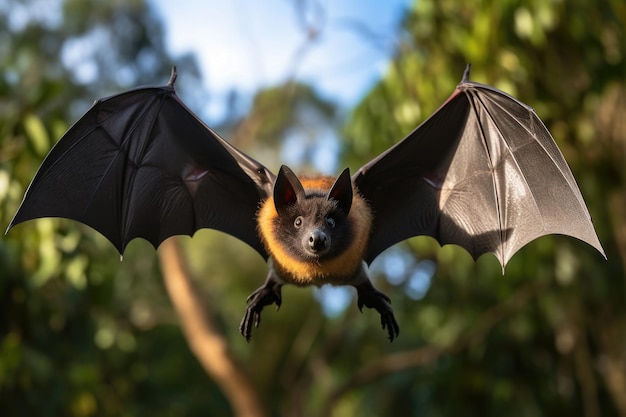 Renard volant à lunettes dans la nature