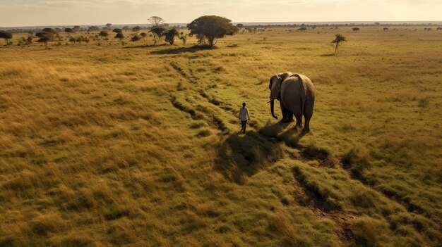 Une rencontre captivante avec un éléphant sur une île tranquille